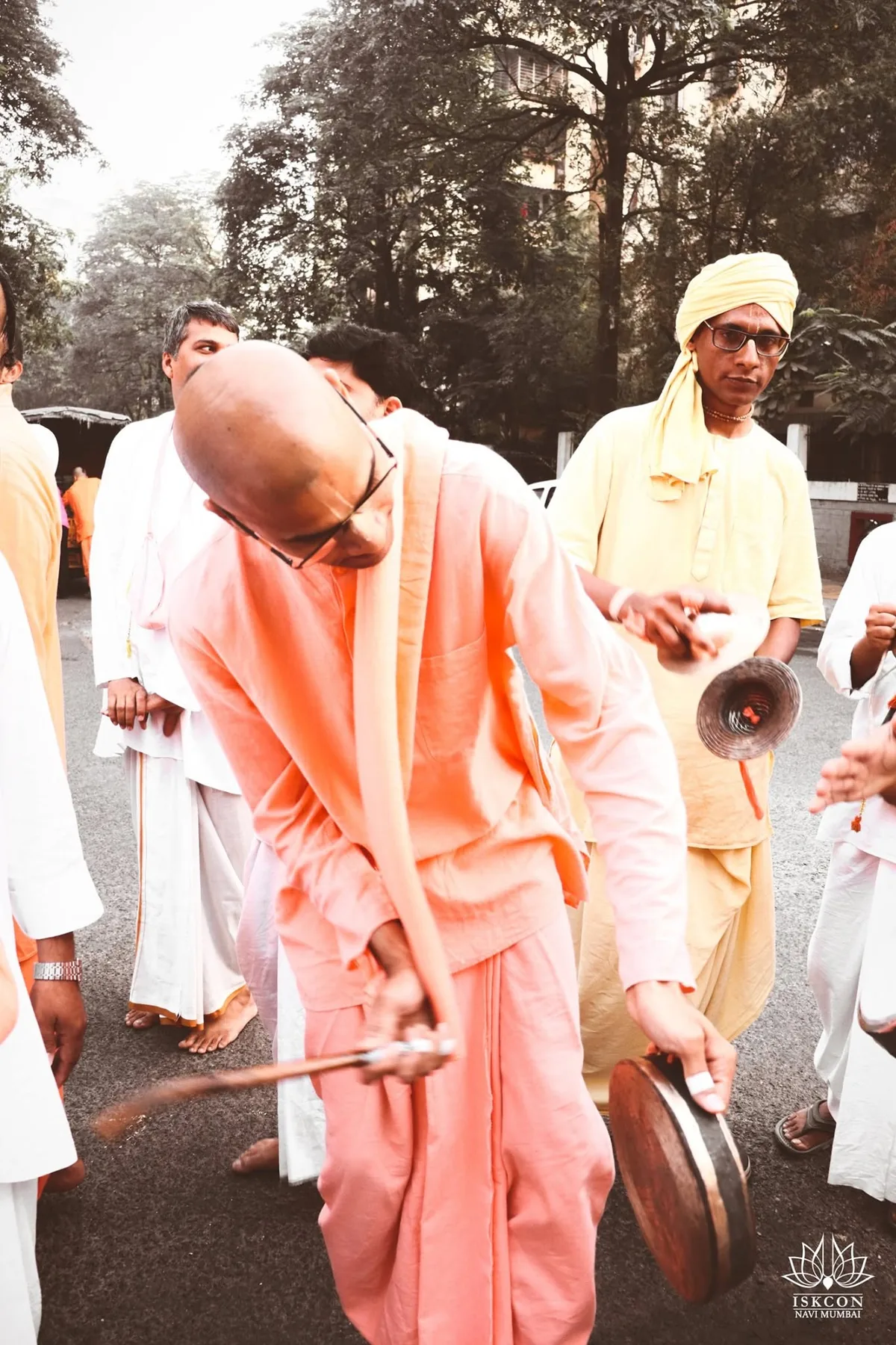 Dancing in the kirtan down the road