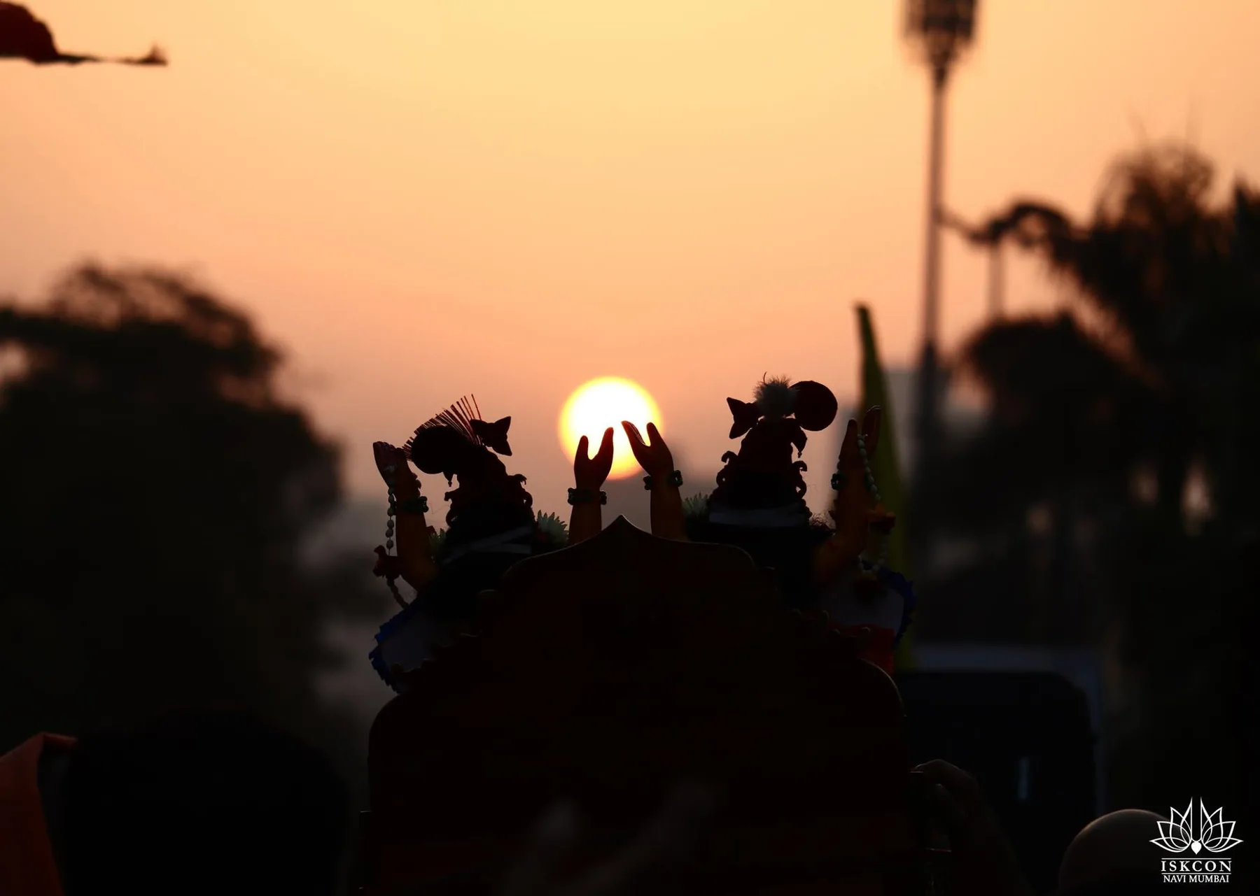 The palanquin against the setting sun